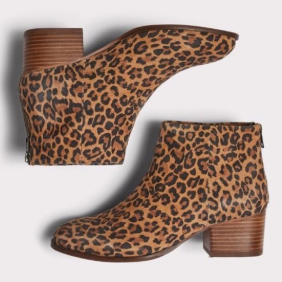 Anthropologie Shoes - EUC Seychelles Stacked Heel Ankle Leopard Print Zipper Bootie, Size 7